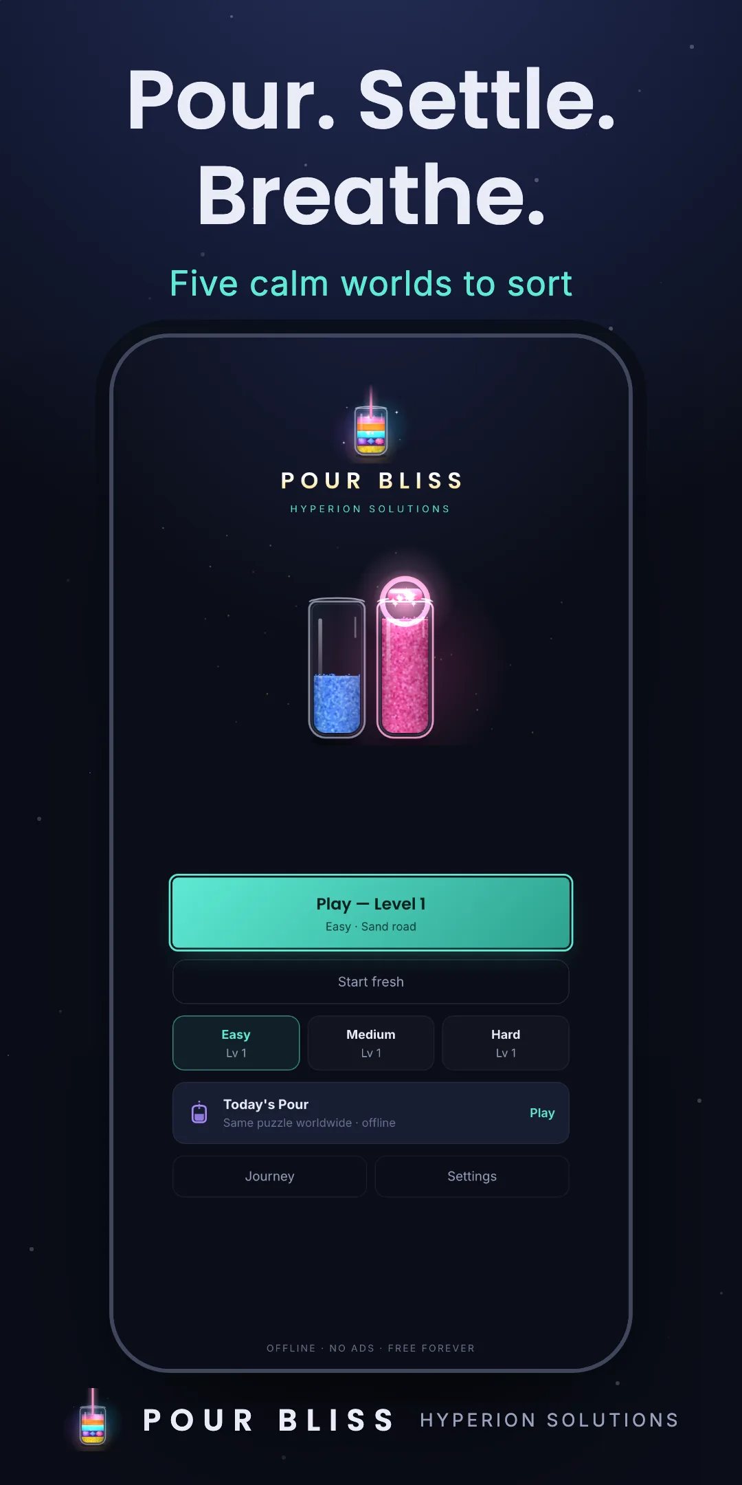 Pour Bliss home screen with Today’s Pour